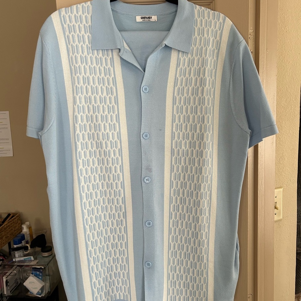 Light Blue Short Sleeve Shirt & Short Set